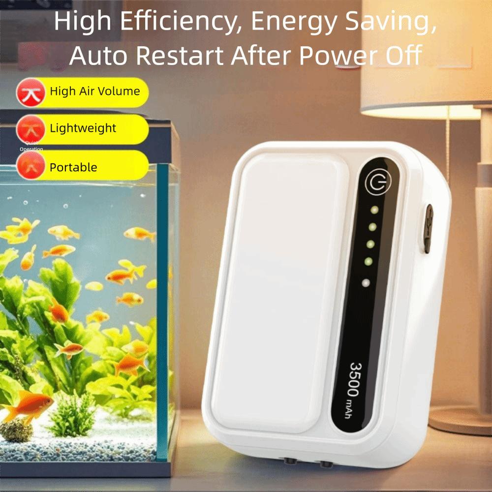 1/2 Dírka Akvarijní Kyslíková Vzduchová Pumpa Nízká Hlučnost Ultra Tichá Rybí Vzduchová Pumpa USB Dobíjecí AC/DC Akvarijní Kyslíková Pumpa