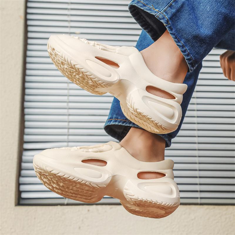 Fashion Summer Men Sandals Light EVA Men's Casual Shoes Hole Shoes Clogs Lovers Home Garden Outdoor Male Beach Flat Slippers Big Size