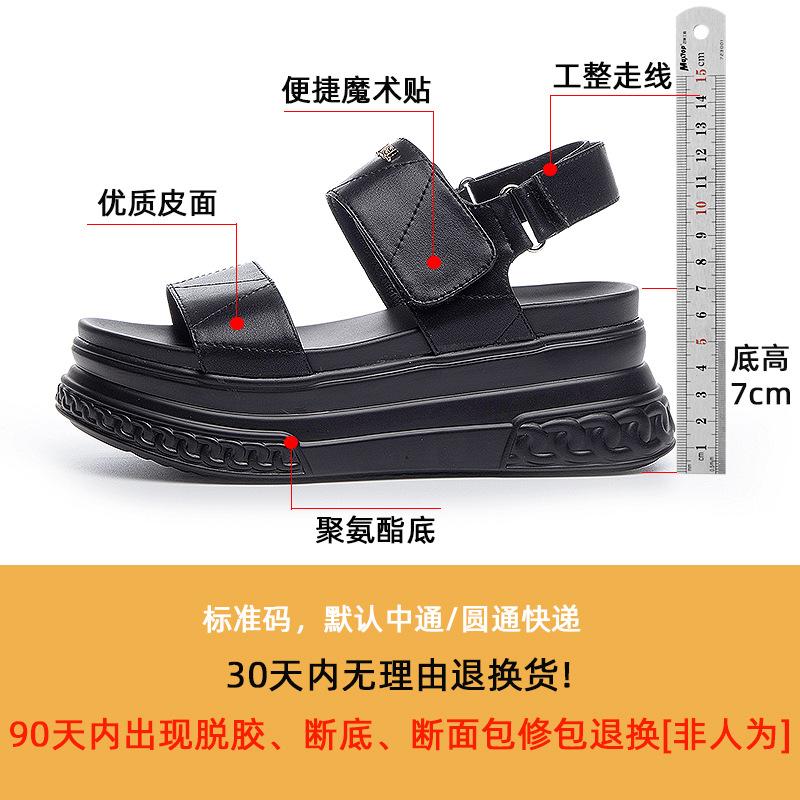 Women's Sandals 2025 New Hollow Sports Casual Soft-soled Fashion Sandals Women's Platform Velcro Roman Shoes Xia Liang