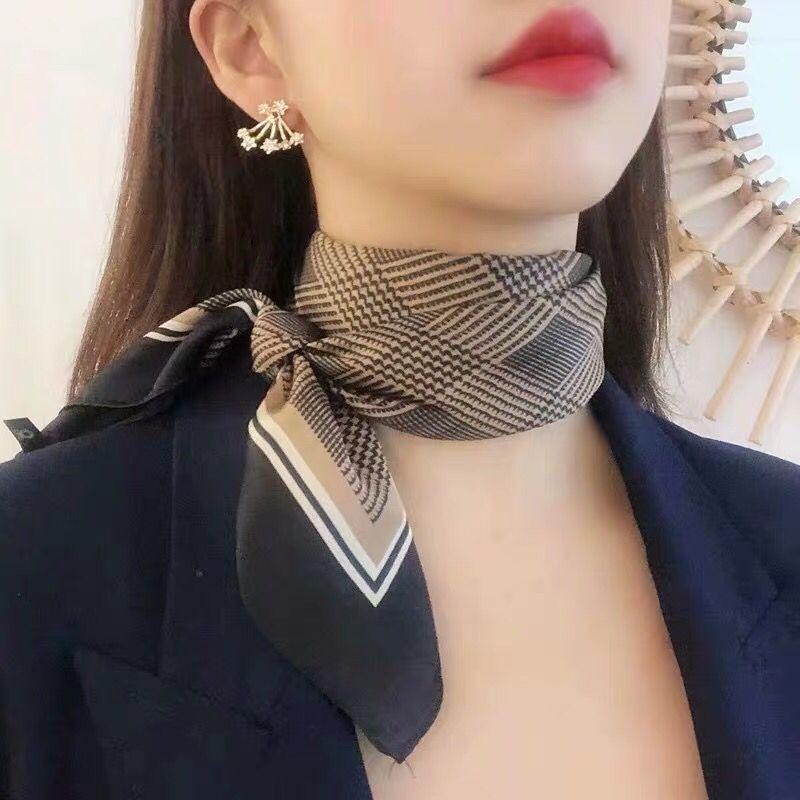 Luxury Silk Scarf for Women Hijab Bandana Fashion 70*70cm Square Scarves Handkerchief Design Shawl Wraps Echarpe Foulard
