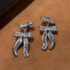 Zircon Bow Pendant Earrings Stylish Luxury Ear Jewelry for Women