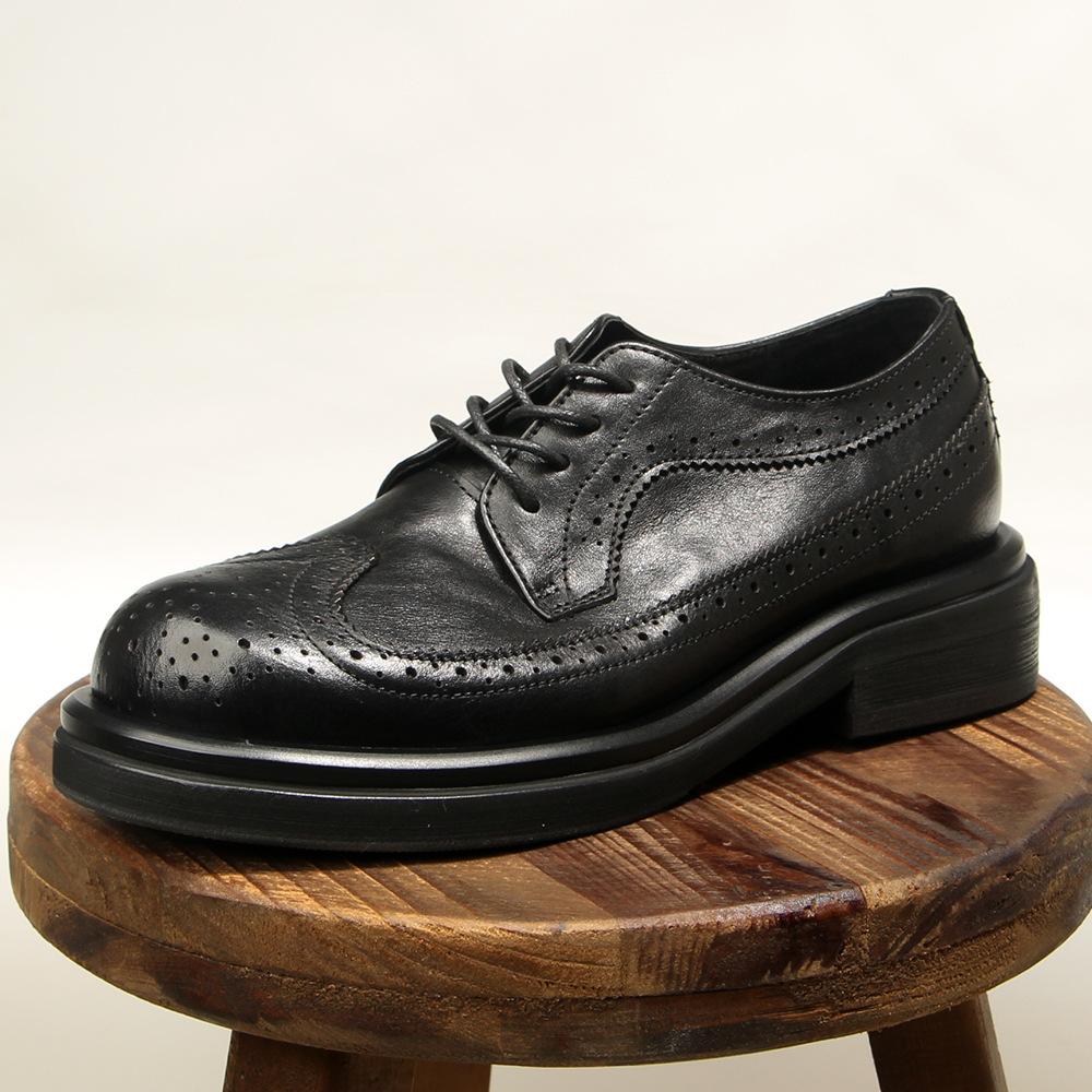 66-1 Brock Carved Men'S Shoes British Fashion Casual Leather Shoes First Layer Cowhide Retro Handmade Old Platform Shoes
