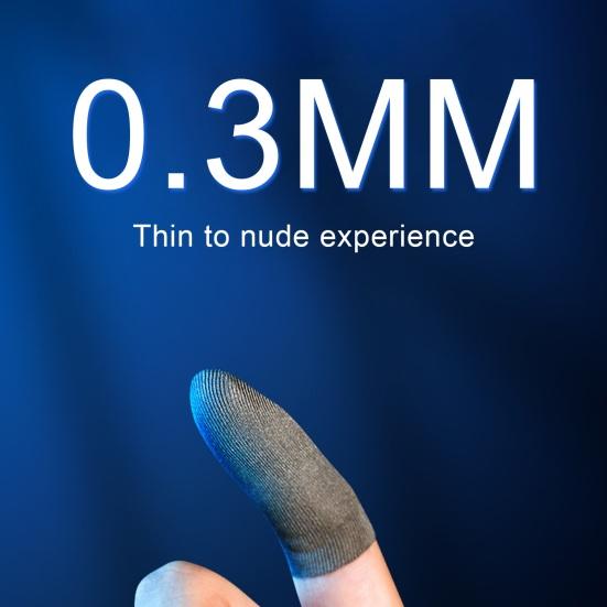 2Pcs Gaming Finger Covers Luminous Sensitive High Elasticity Sweat-proof Non-slip Touch Screen 0.3mm Ultra-thin Mobile Gaming Thumb Gloves Sleeves