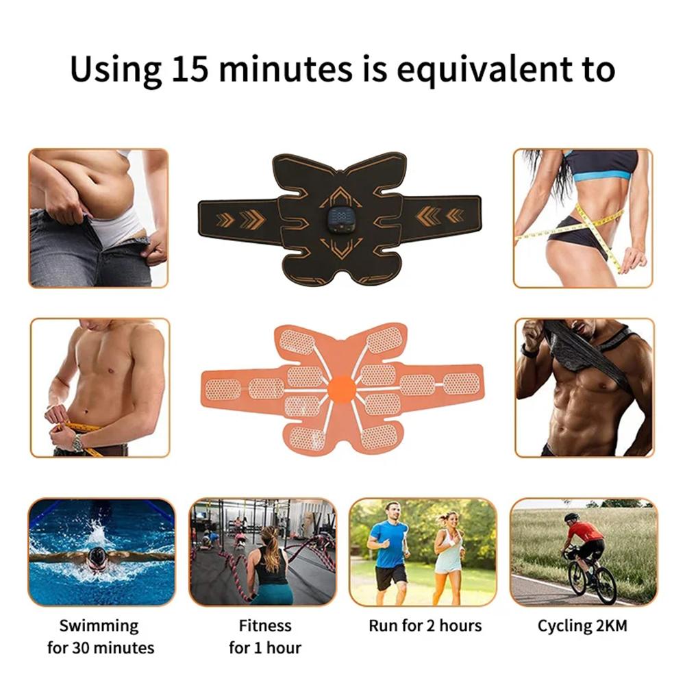 EMS Muscle Stimulator ABS Trainer Abdominal Toning Belt Muscle Toner Body Arm Leg Belly Lose Weight Fat Burn Home Gym Fitness