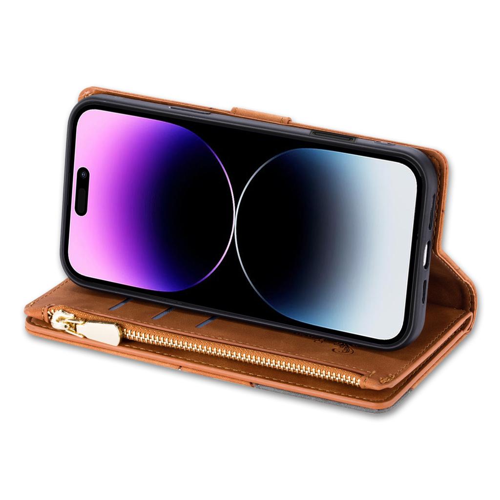 For iPhone 17 Pro Max Wallet Case Color Splicing Leather Phone Cover with Stand
