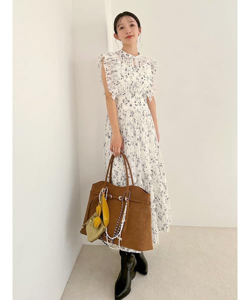 Snidel Sustaina Frill Dress SWFO251073 BLU Women's