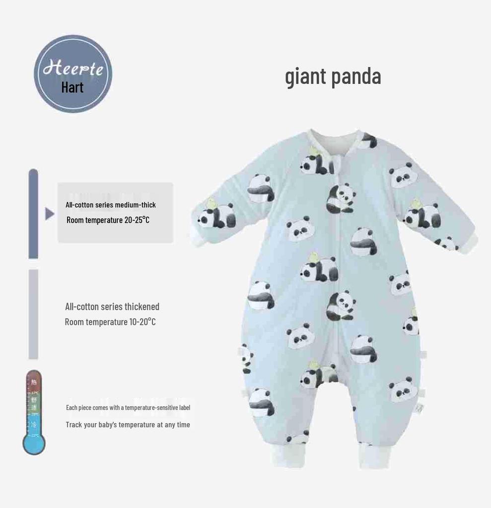 Class A Baby Sleep Sack: Lightweight Cotton, Spring/Autumn, Split-Leg, Detachable Sleeves, Anti-Kick, One-Piece Pajamas