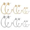 6pcs Gold Plated C Shape Stainless Steel Earring Hooks Huggie Earring Posts Anti-allergy Stud Earrings Components for DIY Women