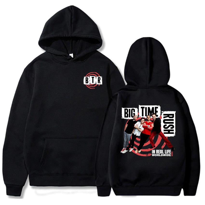 BTR IN REAL LIFE TOUR MONDIALE 2026 FELPA Big Time Rush Band Moda Felpe Oversize Y2k con Cappuccio Manica Lunga Pullover da Uomo Abbigliamento Streetwear