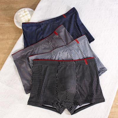 Men's Antibacterial Breathable Striped Boxer Shorts
