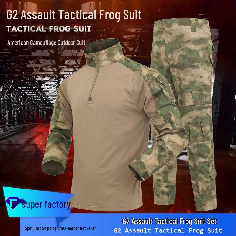 G2 Camouflage Frog Suit: Quick-Dry Tactical Top & Pants Set for Outdoor Military Training