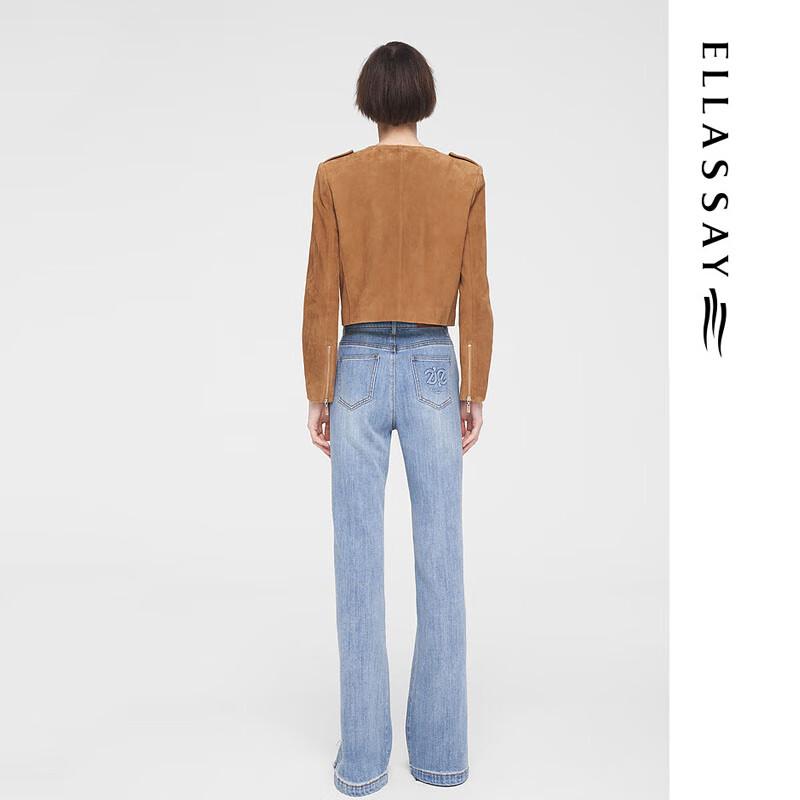 ELLASSAY Women's Relaxed Fit Flared Denim Jeans