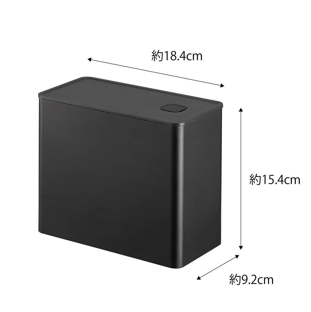 Yamazaki Tower Coffee Canister with W x D x Coffee Disassembles and Model 6908 Valve, Airtight, Black, Dimensions Approx. 18.4cm 9.2cm 15.4cm H,