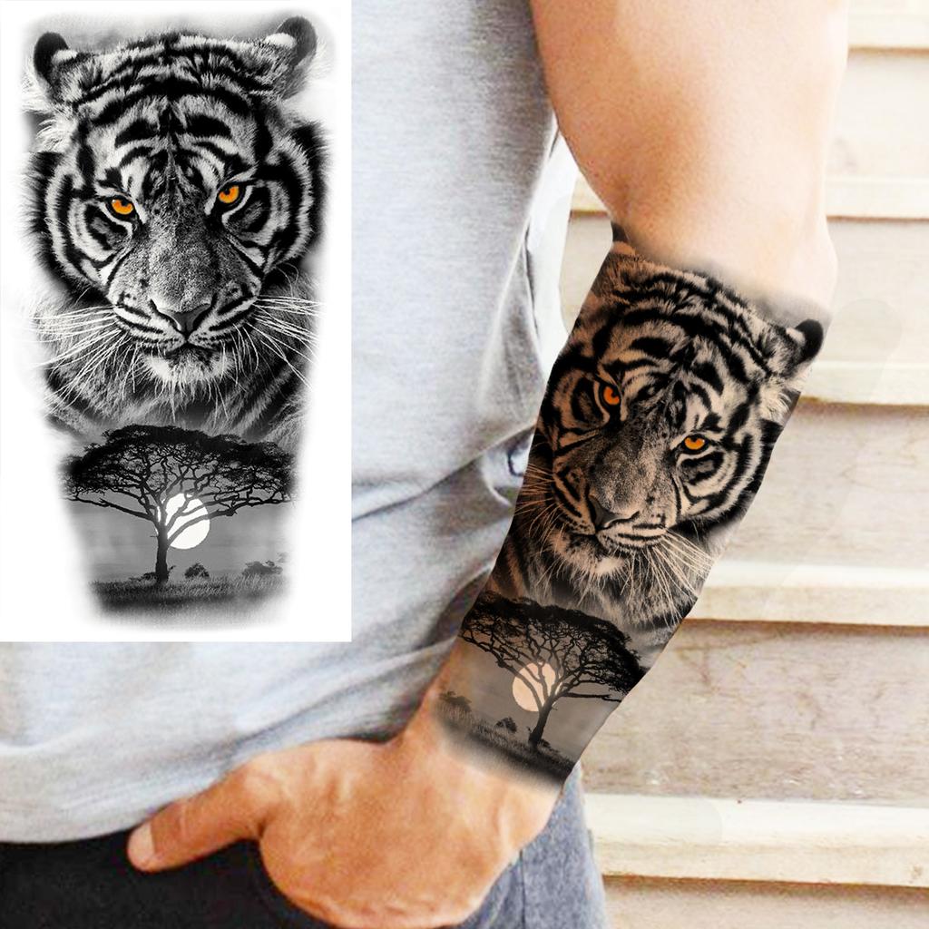 Scorpion Rose Flower Temporary Tattoos For Women Adults Realistic Vampire Wolf Scary Snake Crown Fake Tattoo Sticker Arm Tatoos