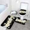For 3-Piece Rose Valentine Bathroom Set - Machine Washable Polyester with Toilet Seat, U-Shaped Seat and Non-Slip Mat