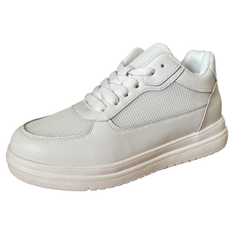Unisex Couple Low‑Top Board Shoes, Invisible Inner Height Increasing Skate Shoes, Spring Autumn White Sports Casual Shoes For Men Women