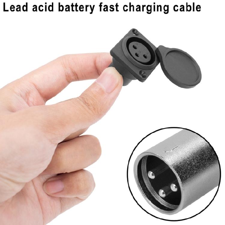 Female Plug Socket Mobility Scooter Panel Mount Port Easy Installation 3 Pin Socket Connector with Protective Cover