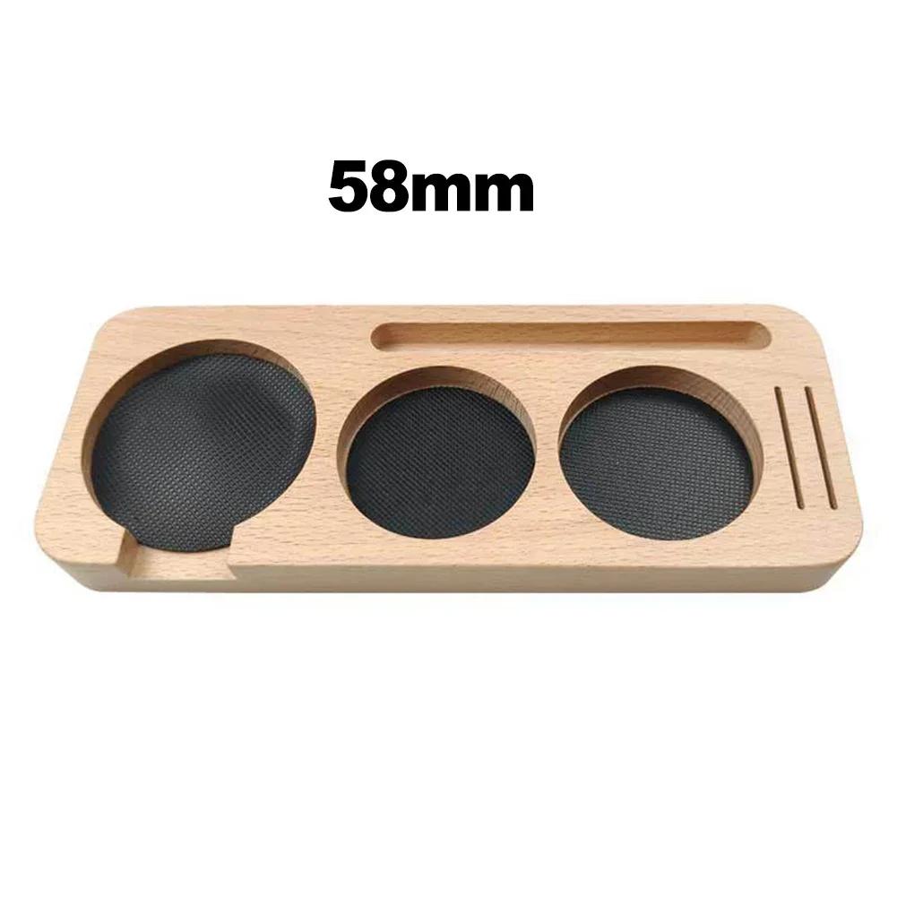 1 szt. 51-58 mm Kompaktowa mata do ubijania espresso - Drewniana stacja do ubijania kawy Drewniana podstawa do przechowywania Akcesoria do kawy