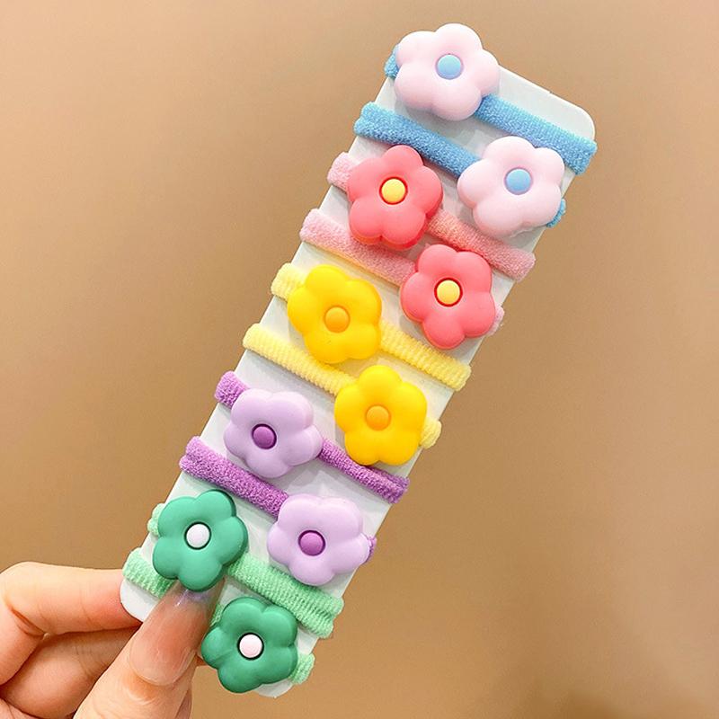 10Pcs Girls Cute Cartoon Rubber Bands High Elastic Hair Bands Children Headwear Hair Accessories Kids Headband Ornaments