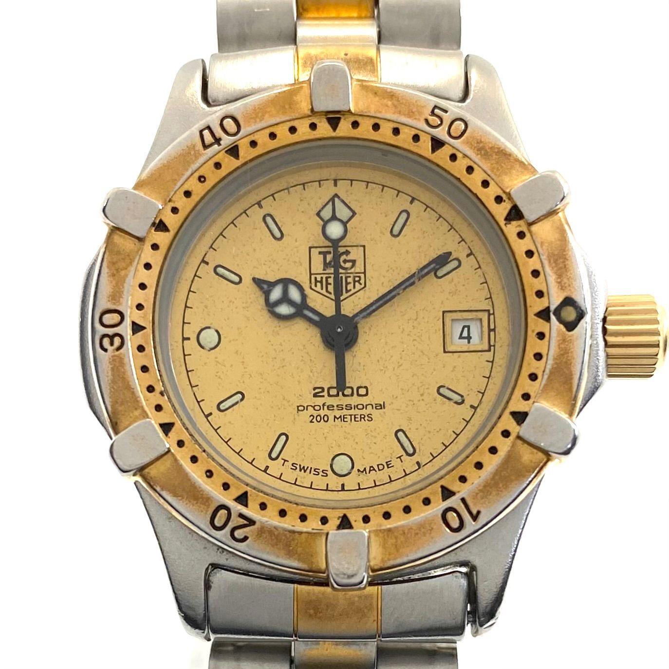 Used [Battery replaced] Tag Heuer Professional 2000 Series 964.008 Quartz Date Display 200m Water Resistant Yellow Gold Ladies