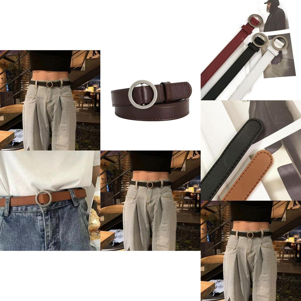 Elegant Black Pu Women's Belt Stylish Korean Design Minimalist Adjustable Fashion Accessory