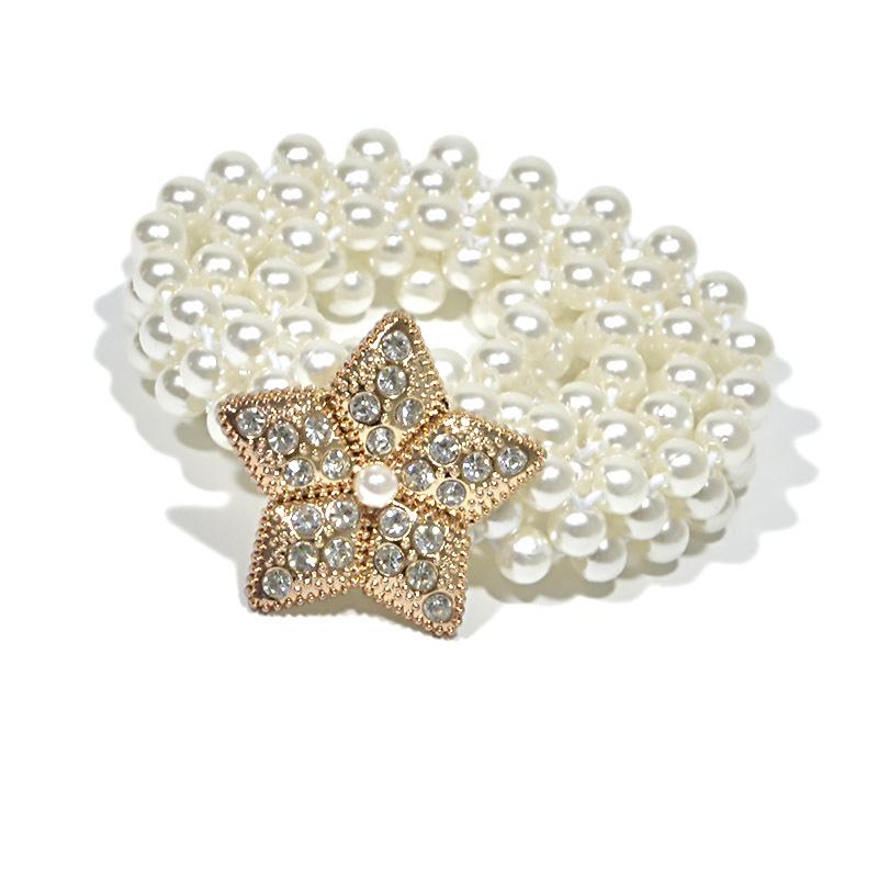 Meier Pearl waist chain - women's rhinestone embellished belt with large buckle