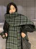 Nowy Dzianinowy Vintage Casual Szalik Chusta na Głowę Zimowy Kobiety Mężczyźni Kratka Ciepły Szalik Pashmina Mujer Kobieta Mężczyzna Okrycie Pareo Szal Unisex