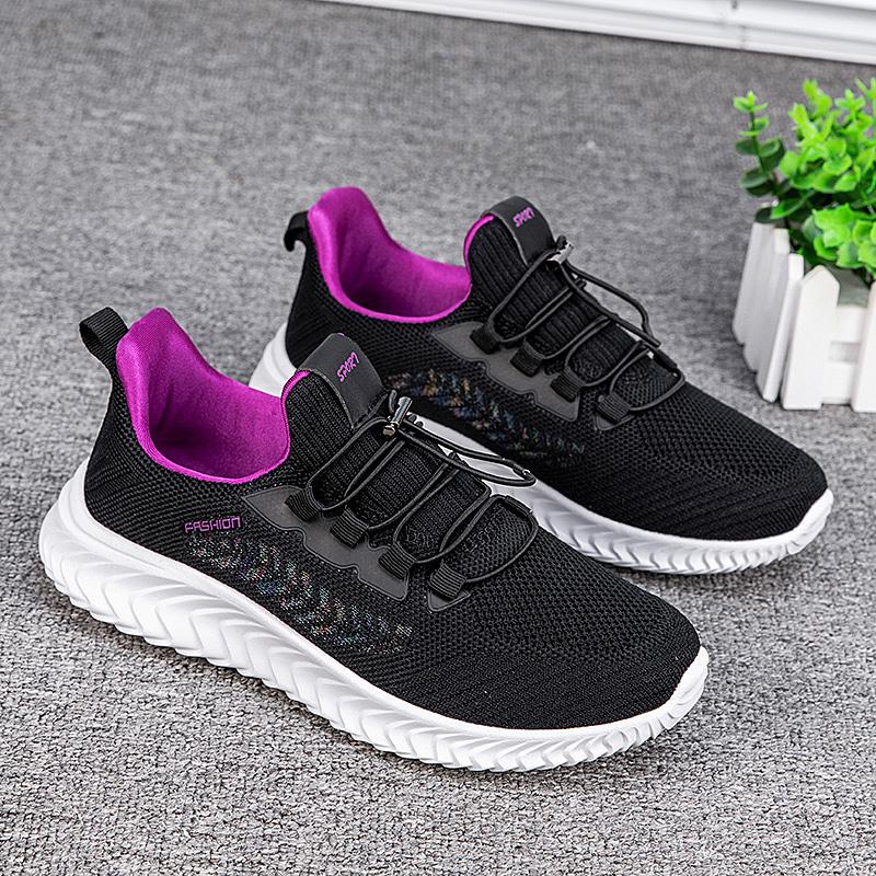 fashion 2024 New Fashion Autumn Winter Women's Shoes Sports Casual Shoes Flying Woven Mesh Flat Bottom Lace-up Sneakers Free Shipping