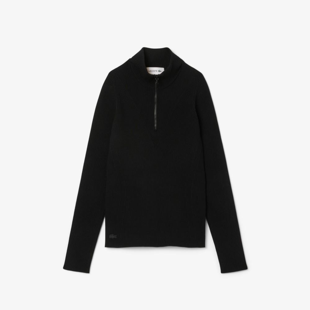 [Lacoste] Women s 3D Rib Knit Half-Zip Sweater AF4144-55N031 34
