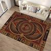 Geometric Pattern Carpet with "Love for All" Text, Red and Gold Design Suitable for use as an anti-slip for living room bedroom sofas