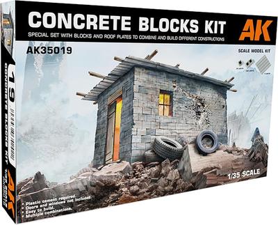 AK Interactive Concrete Block Hut Production Kit Plastic Model AK35019 1/35 (Building)
