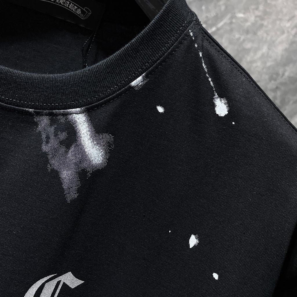 8735 CHROME HEARTS Léto 2026 Nové Vysoce Kvalitní Bavlna Kulatý Výstřih Volné Velký Rozměr Pánské a Dámské Tričko Pár Tričko