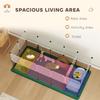 Pet Playpen with Waterproof Mat, DIY Small Animal Enclosure 34 Panels, Indoor/Outdoor Metal Pet Fence for Guinea Pigs