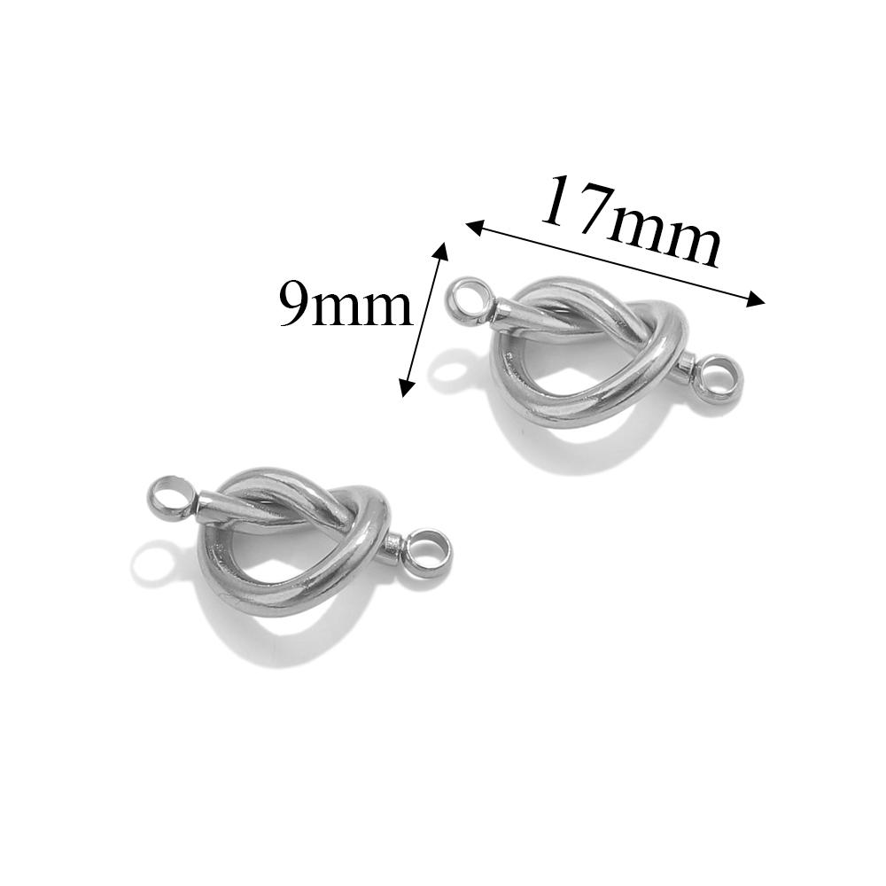 5 szt. Zawieszki ze stali nierdzewnej z podwójnym otworem do łączenia do bransoletek, naszyjników, tworzenia biżuterii DIY, zawieszki z łącznikiem w kształcie serca, kokardy, złote zawieszki