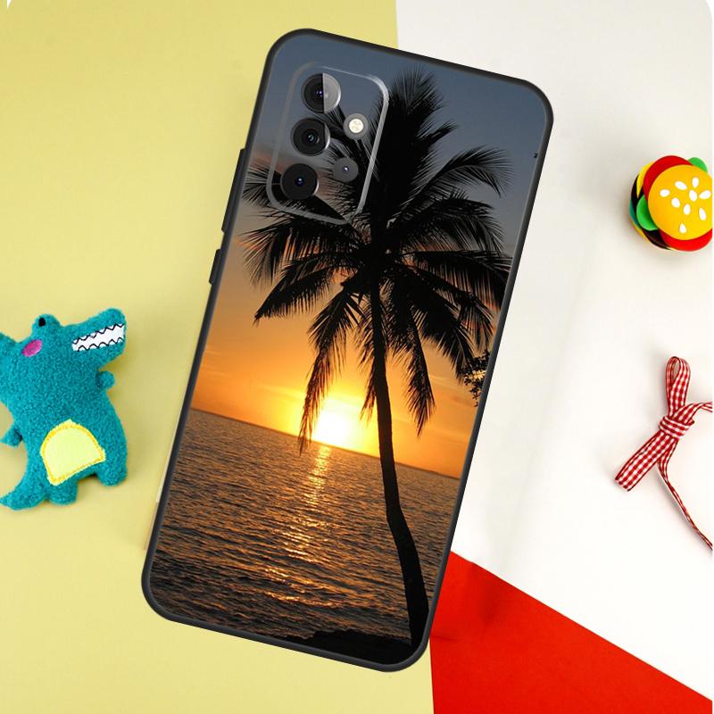 Summer Beach Sunset Palm Tree For Samsung Galaxy A22 A32 A52 A54 A34 A14 A55 A35 A15 A53 A33 A13 A05 A06 A16 Phone Case