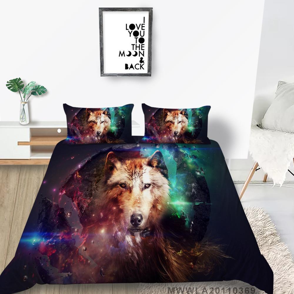 2023 neue Stil Doppel Größe Hause Bettwäsche 3D Wolf Druck Bettwäsche Abdeckung Anzug Einzigartiges Design Modische Bettwäsche Abdeckung Set Bettwäsche Abdeckung
