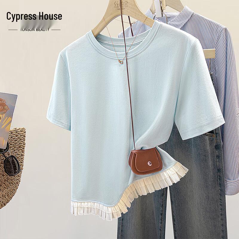 Cypress Hall Women s Colorblock Slim Fit Round Neck T-shirt M