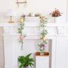 Plastic Easter Egg Garland with Green Leaves Faux Hanging Garland Egg Vine String  Indoor Outdoor