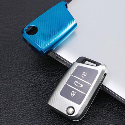 Automobilio Tpu Carbon Filber raktų dėklo dangtelis, skirtas VW Volkswagen Golf 7 MK7 Tiguan MK2, skirtas SEAT Ateca Leon FR 2 Ibiza, skirtas Skoda Octavia A7