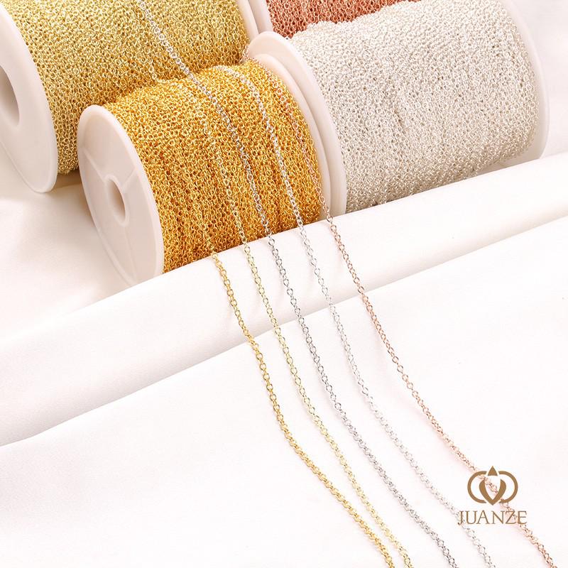 Copper-Plated Gold Color Retention O Cross Chain Necklace with Extension.
