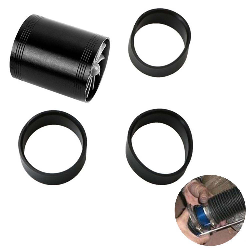 Car Air Turbine Refit Turbo Gas Fuel Oil Saver Dual Fan Turbo Supercharger Turbine Fit For Air Hose Dia 65-74mm