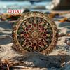 Vintage Mandala Floral Metal Sign 7.8x7.8 Inch Wall Art Decor Rustproof Hanging