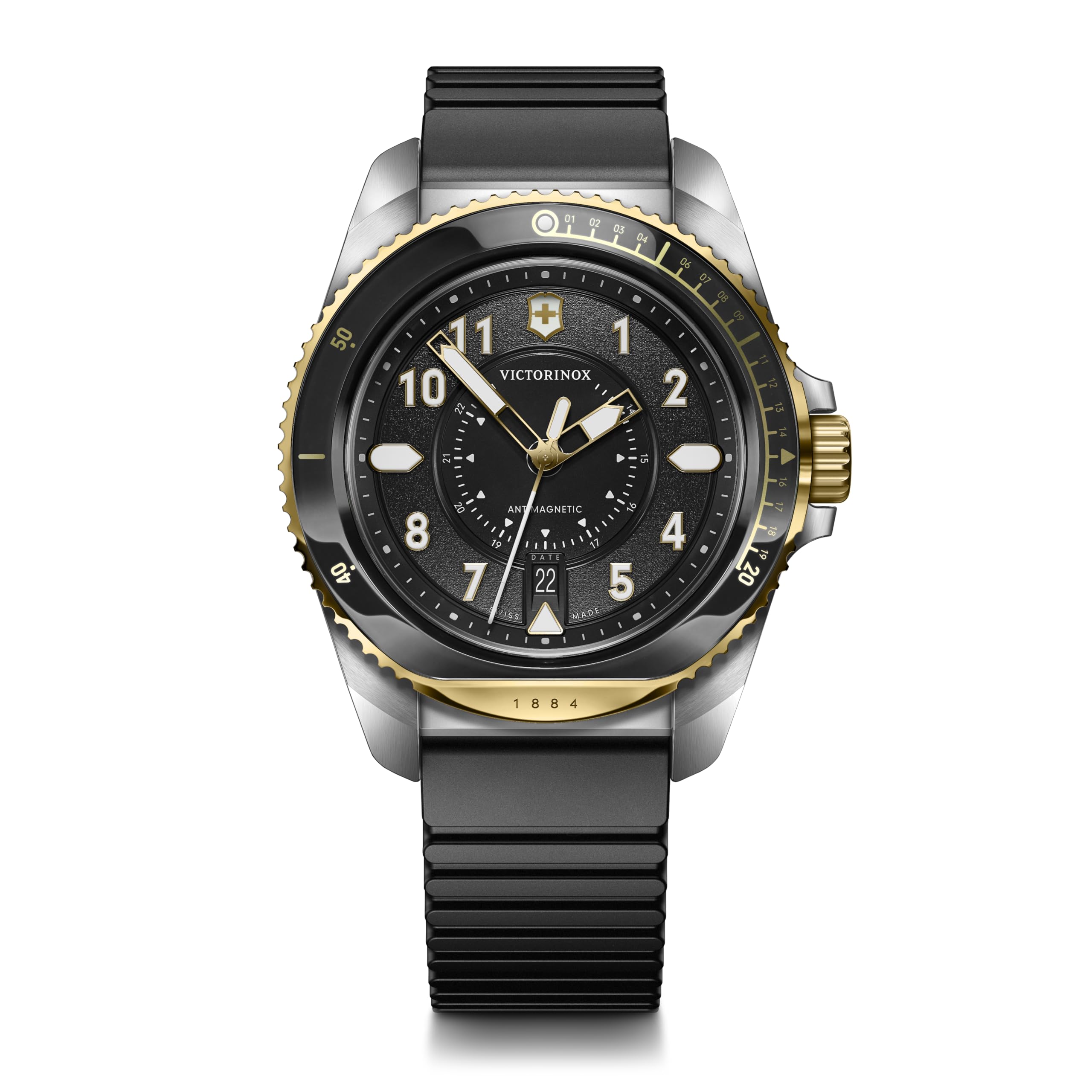 

VICTORINOX JOURNEY 1884 Watch Men s Black Dial Black Rubber Strap Quartz Stainless Steel Case (316L) Waterproof Analog [] 242014