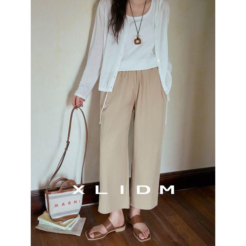 

Xiaoli Plus Size Women s Clothing: Flowy, Non-Tight Harem Casual Pants, Summer Thin Style, Hip-Covering, Slimming, Cropped Pants Light Khaki (Spot) XL(Fit for 62.5-72.5kg)