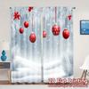 2pcs,Curtains Christmas Balls Snow Scene (4) Popular Curtains&Window Treatment Machine Washable Fabric Curtains Decorations