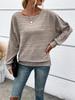 2025 Women's Casual Ribbed Batwing Sleeve Pullover Sweater