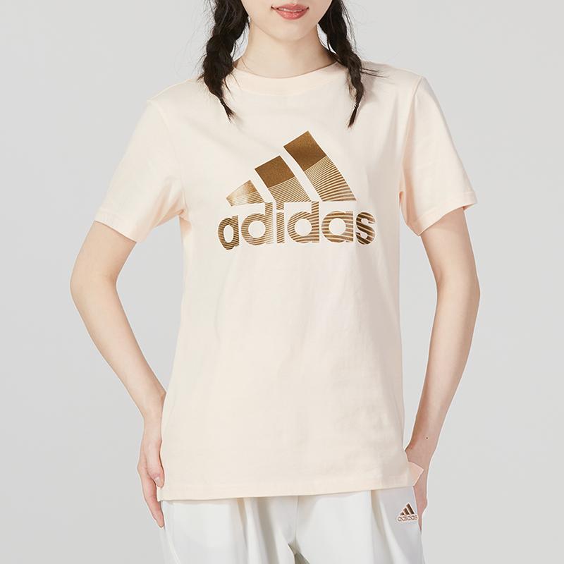 New Adidas T Shirt Women's Orange Pink HY2847