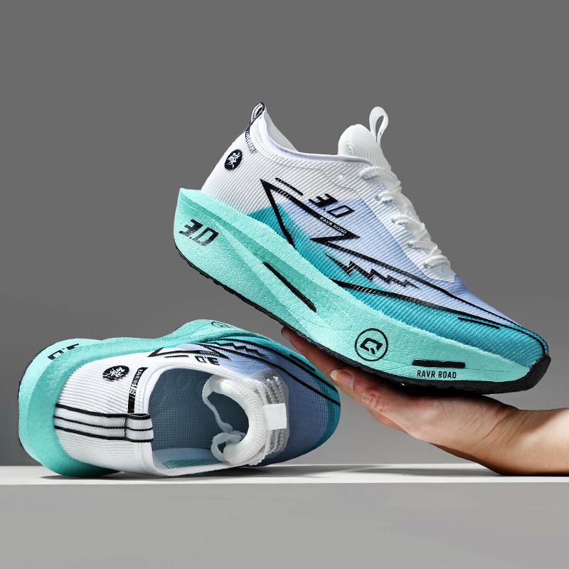 Premium Quality New Mens Marathon Racing Running Shoes Lightweight Cushion Shock Absorption Airy Mesh Anti-Skid Athletic Sport Athletic Shoes