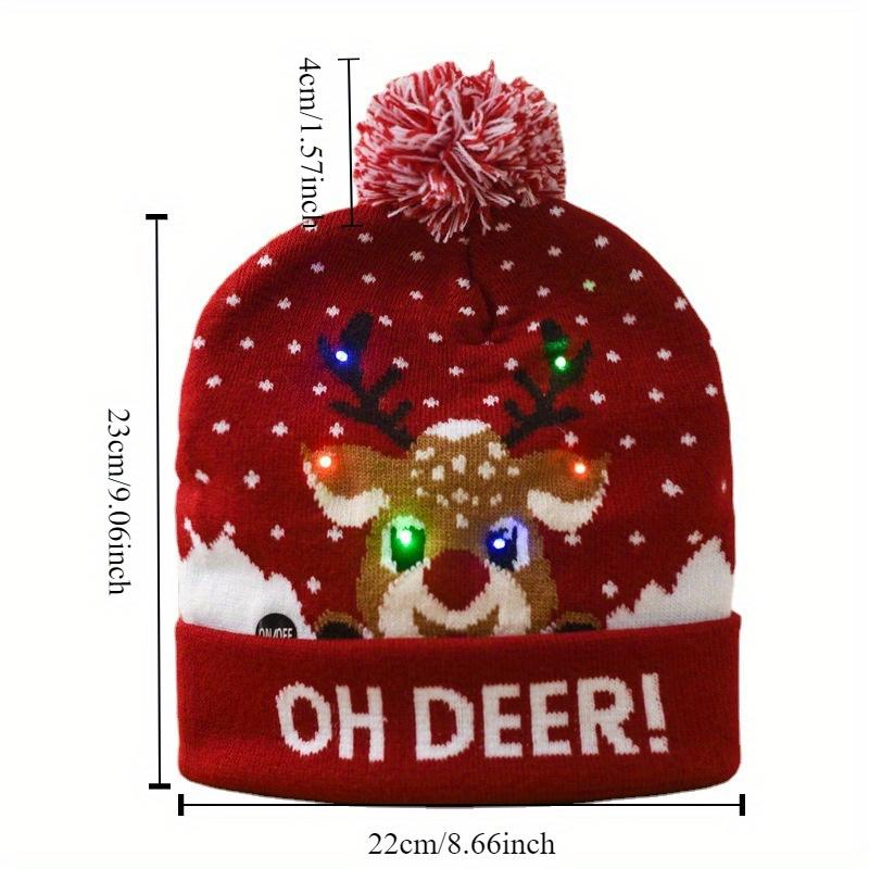 High qualityChristmas Theme Hat With A Pom-pom, Decorated With Patterns, For Winter Use, Suitable As A Christmas Gift; One