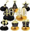 1Set Black 18th 30th 40th 50th 60th 70th 80th Years Old Desktop Honeycomb Ornaments Photo Props for Happy Birthday Party Decor